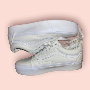 White platform Vans